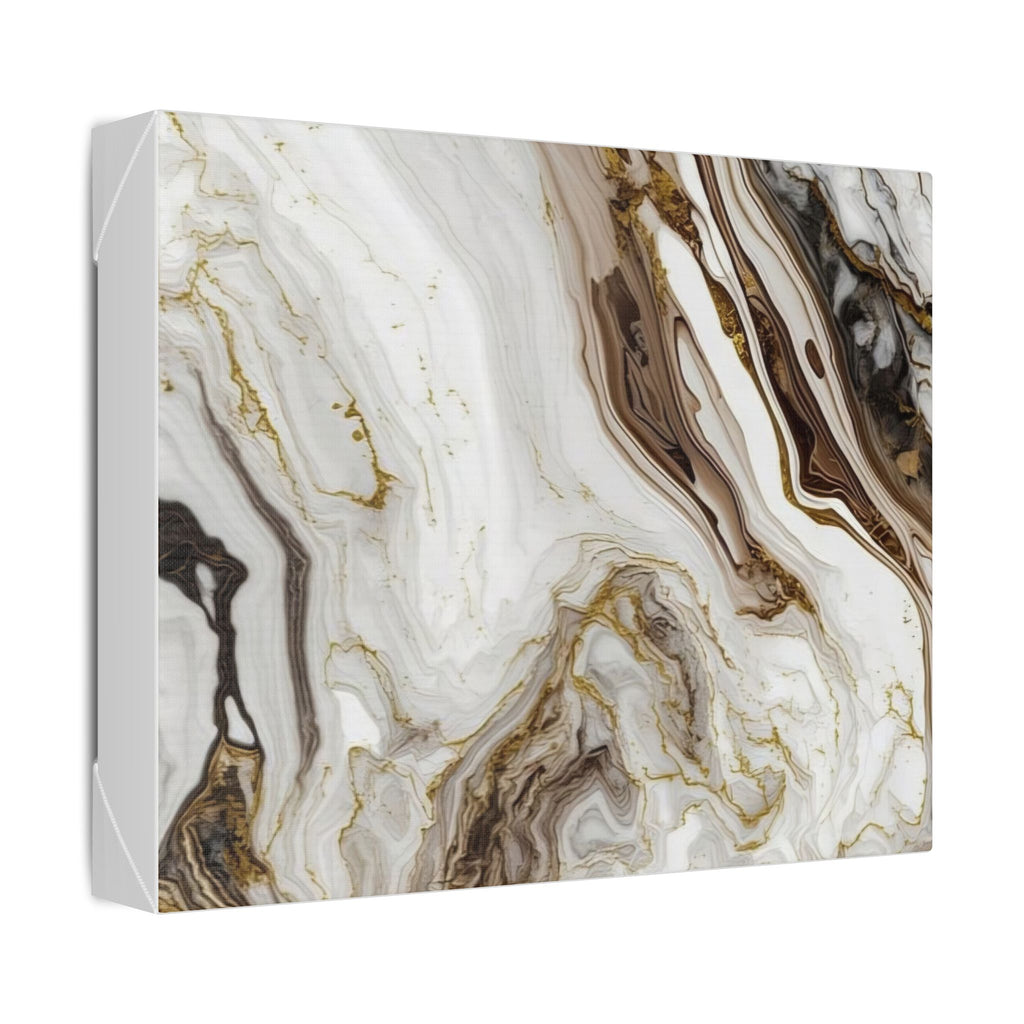Marble Swirl Canvas Wall Art – Gold & Neutral Abstract