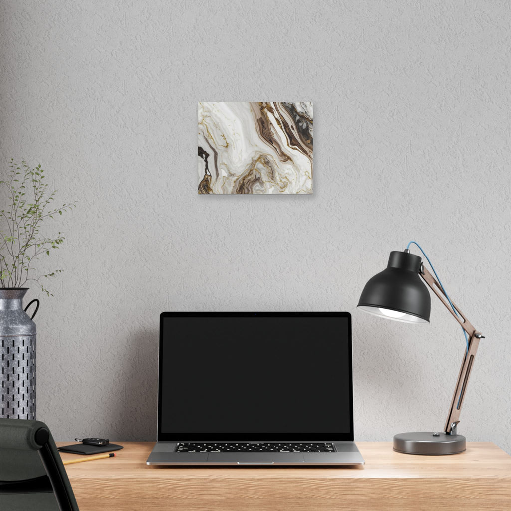 Marble Swirl Canvas Wall Art – Gold & Neutral Abstract