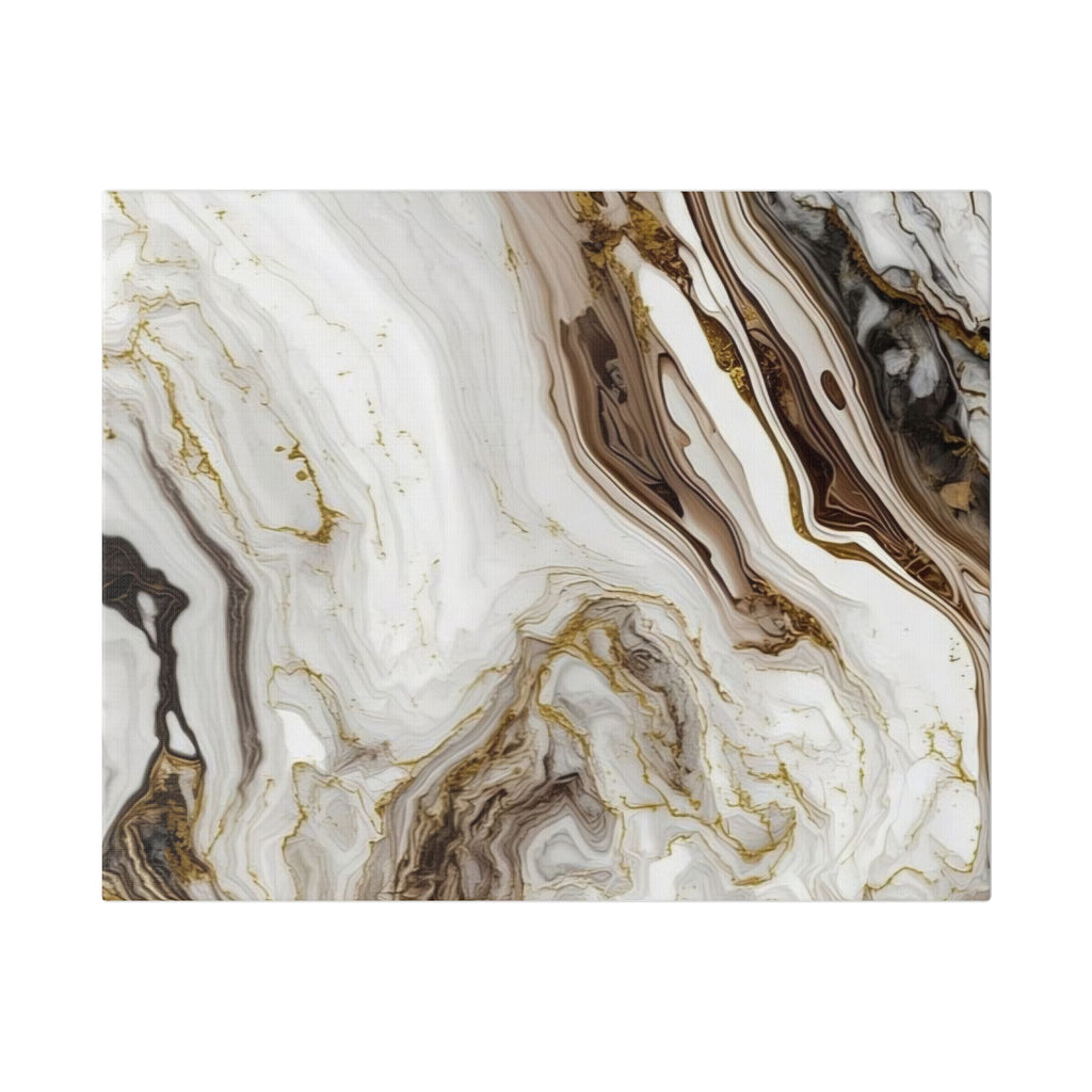 Marble Swirl Canvas Wall Art – Gold & Neutral Abstract