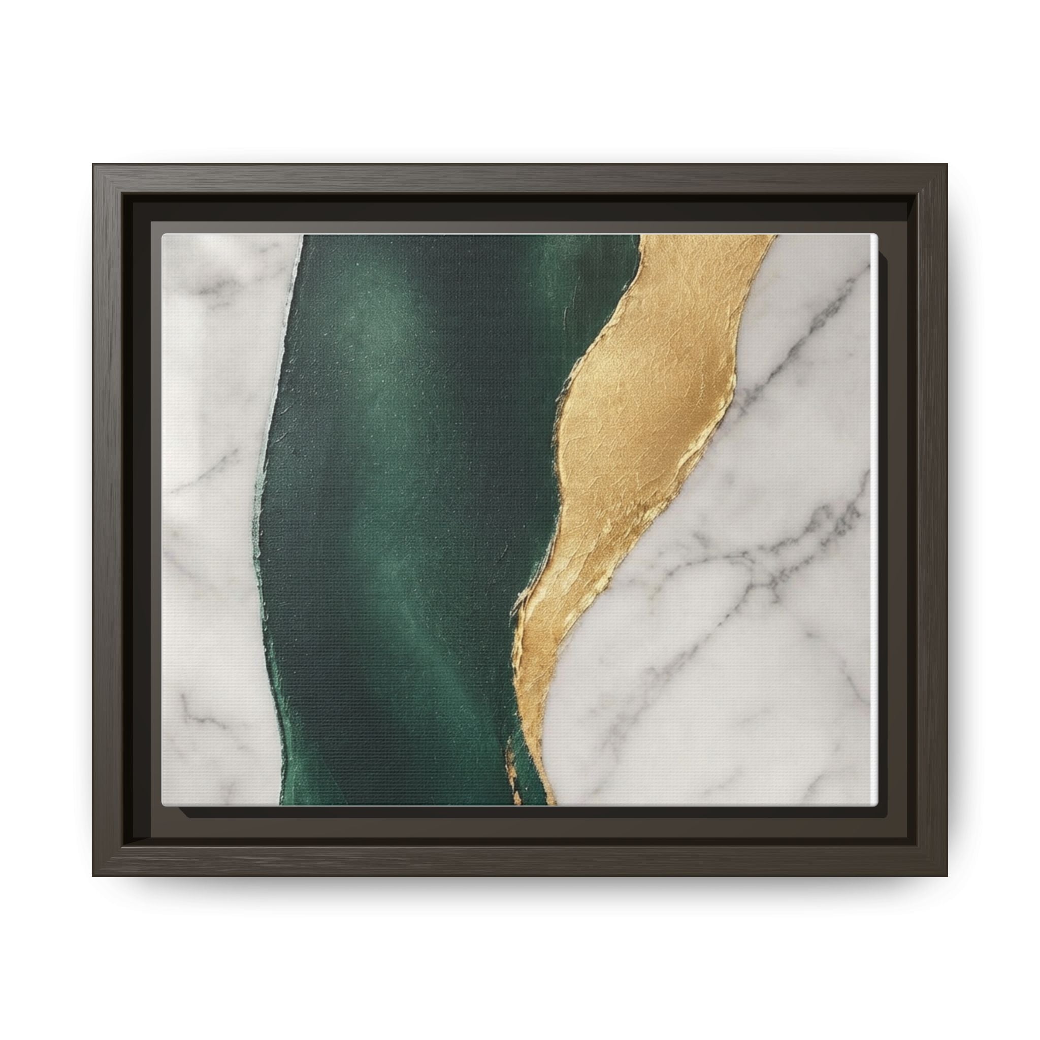 Emerald Marble Abstract Framed Canvas