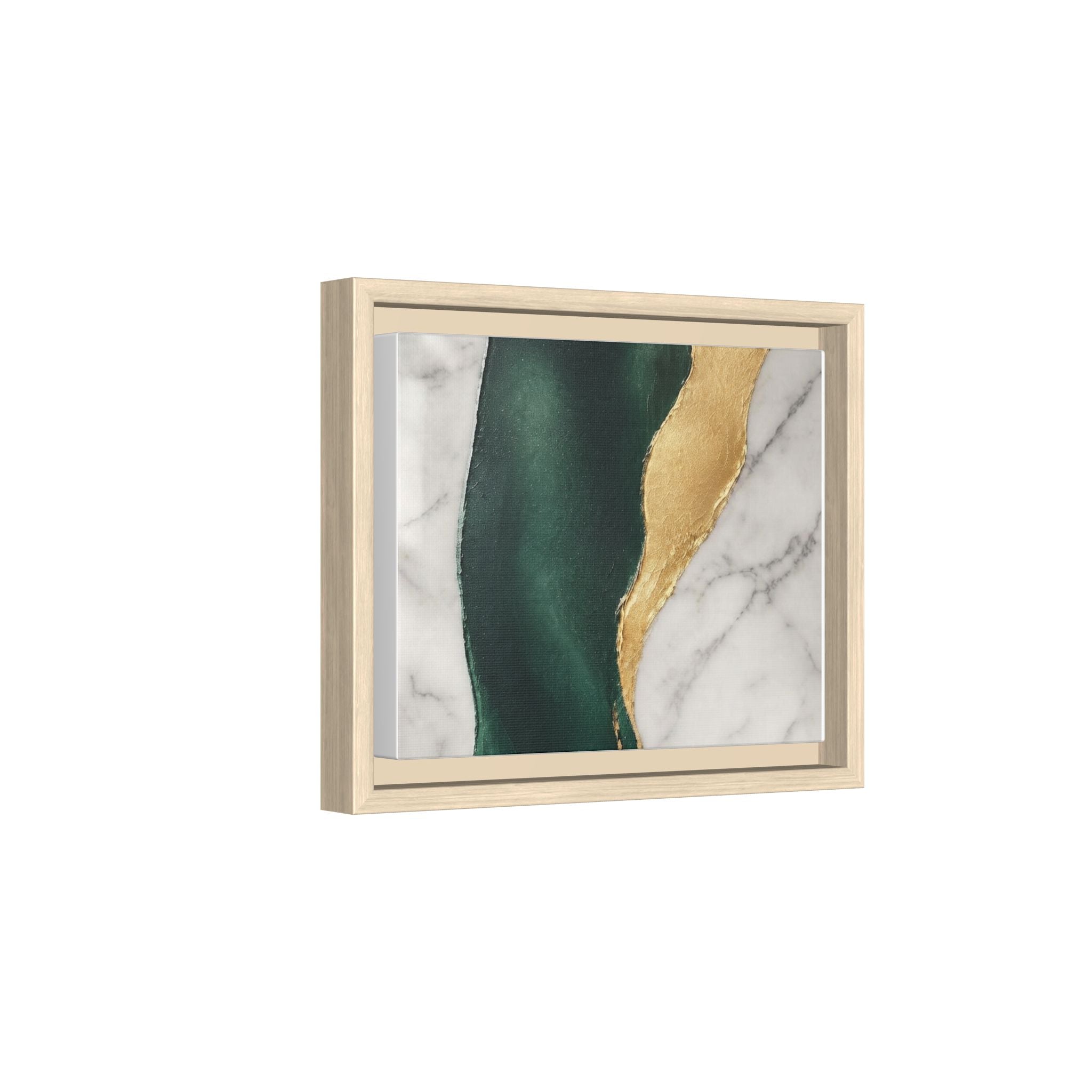 Emerald Marble Abstract Framed Canvas