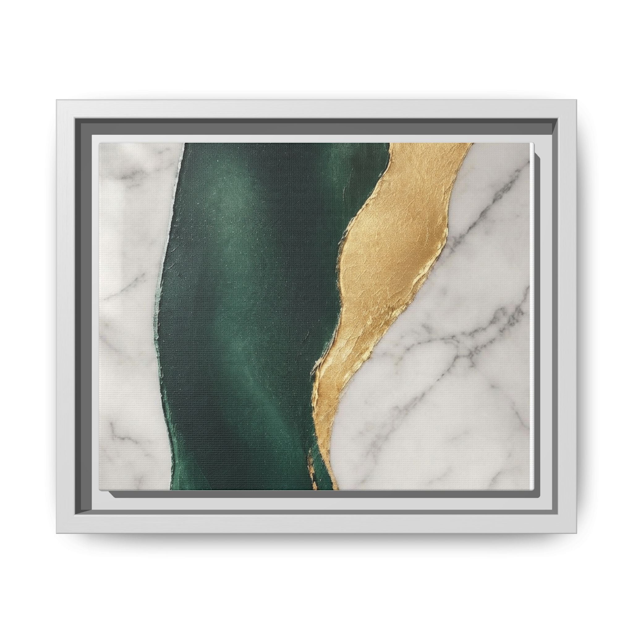 Emerald Marble Abstract Framed Canvas