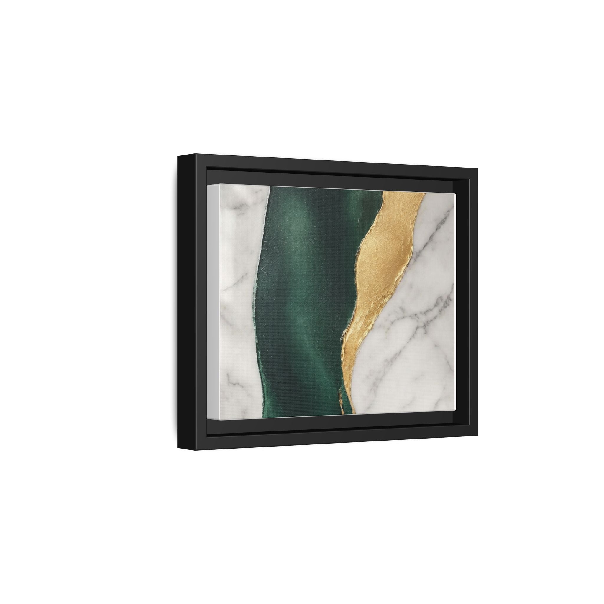Emerald Marble Abstract Framed Canvas