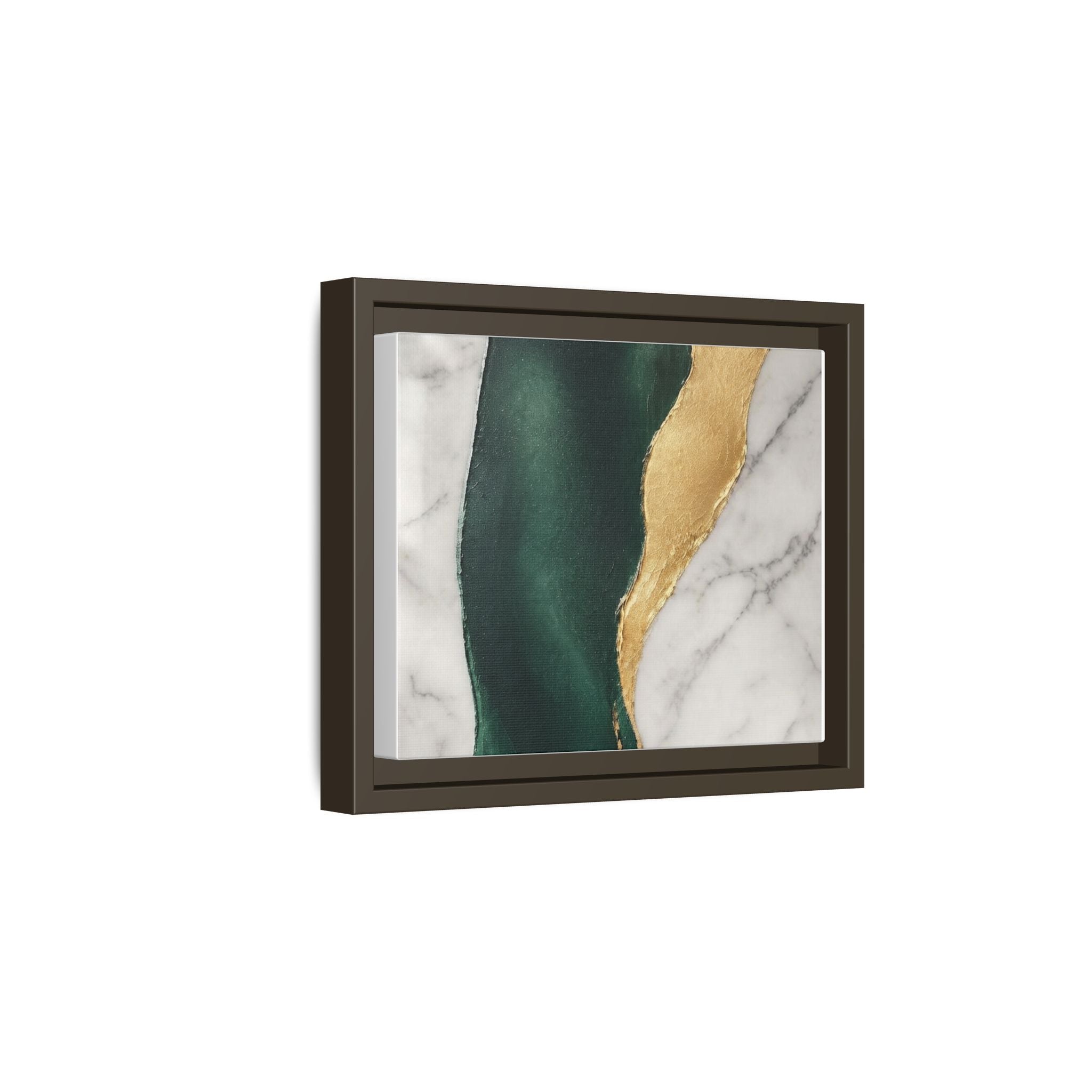 Emerald Marble Abstract Framed Canvas
