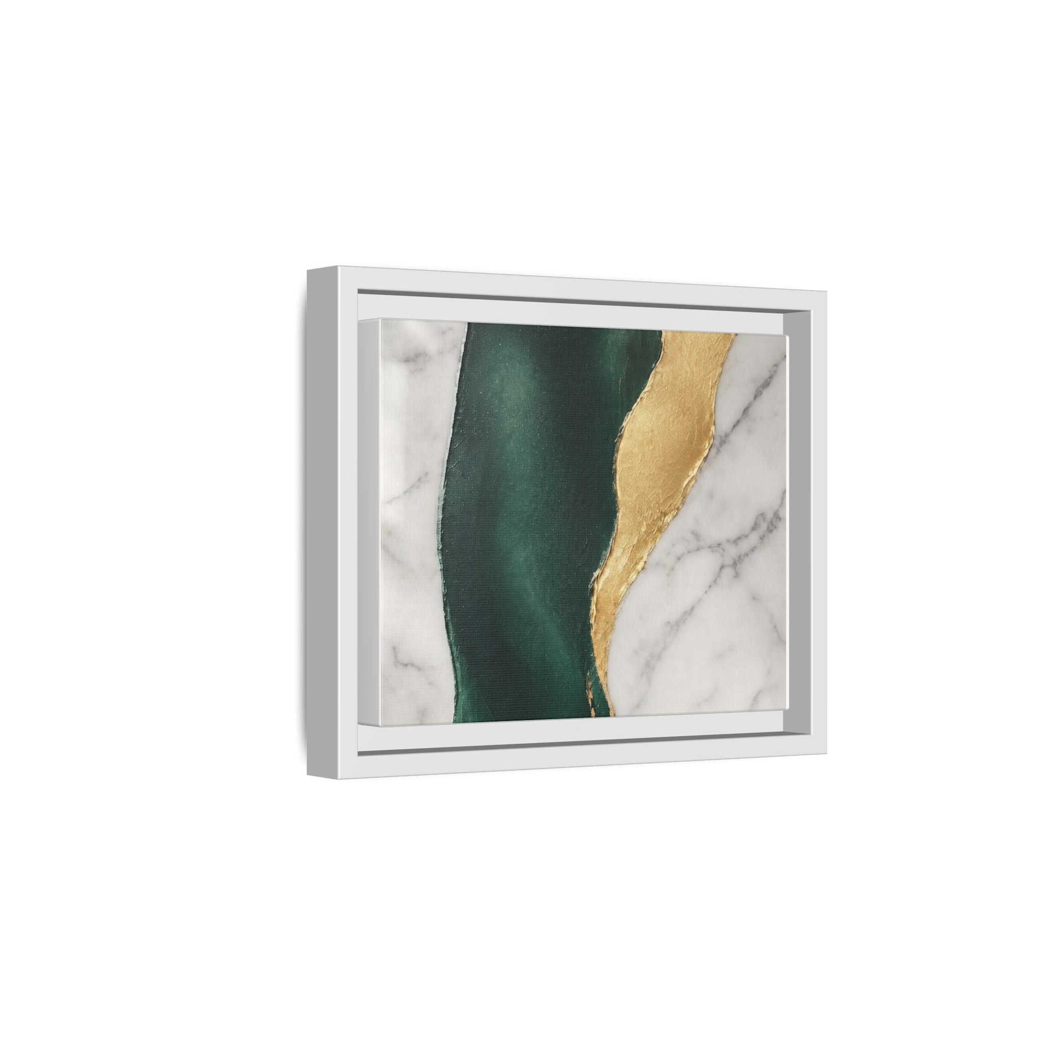 Emerald Marble Abstract Framed Canvas