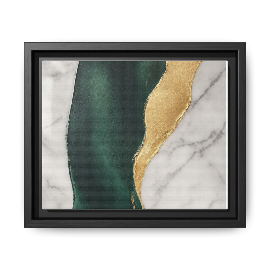 Emerald Marble Abstract Framed Canvas